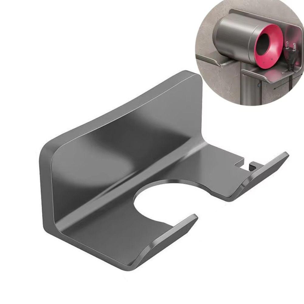 Portable Wall Mounted Hair Dryer Holder Self-adhesive Universal Hair Dryer Rack Non Perforated Bathroom Storage Rack