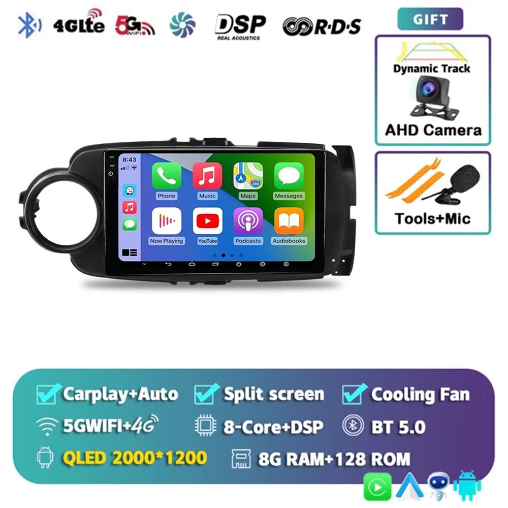 Android 14 Carplay Car Radio For Toyota Yaris 2012 2013 2014 2015 2016 2017 Navigation GPS Multimedia Player Stereo Wifi BT Auto