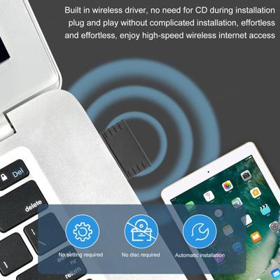Wireless USB WiFi 6 Receiver Drive-free Adapter WiFi 300Mbps High-speed Transmission Strong Signal