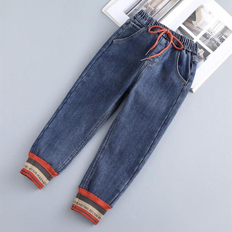Girls' Autumn Jeans New Korean Slim Fashion Threaded Children's Pants