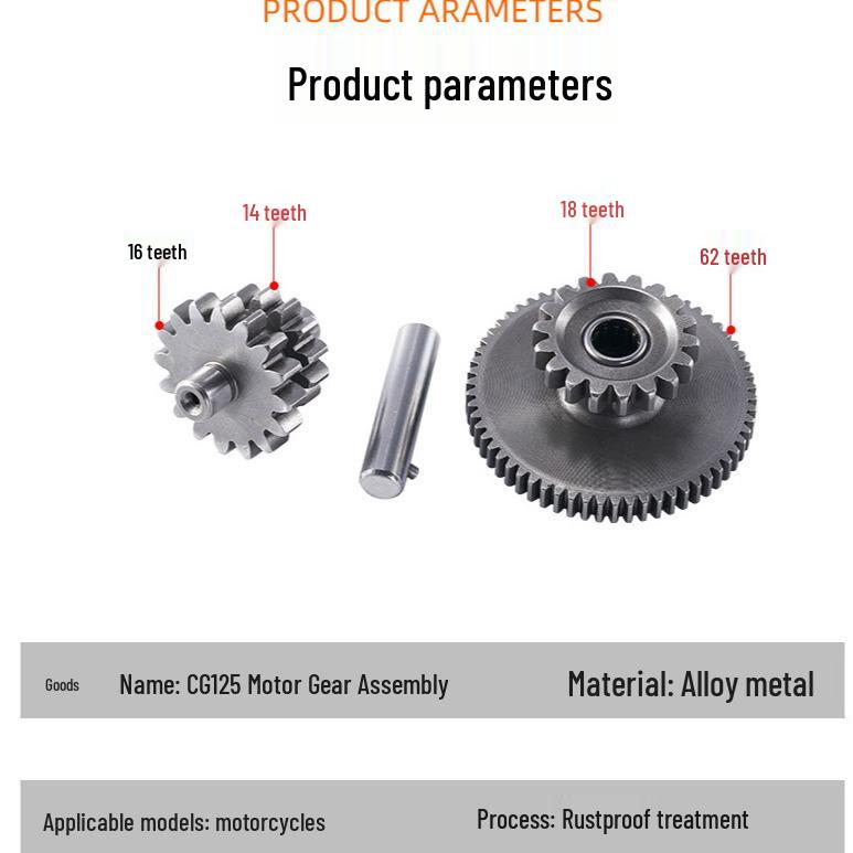 CG125 Pearl River ZJ125 Happiness XF Tomcat Lifan Motorcycle Double Starter Gear