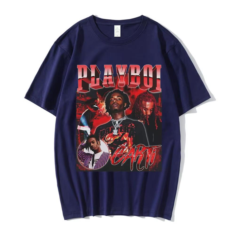 Hip Hop Rapper Playboi Carti T Shirt Unisex Graphic Printed Tshirts Oversized Streetwear Short Sleeve Male Cotton Tshirts Tops