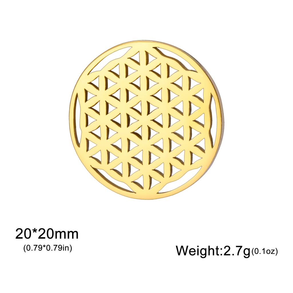 Flower of Life Brooch Pins for Women Men Stainless Steel Geometric Suit Collar Badges Jewelry Wholesale Mother's Day Amulet Gift