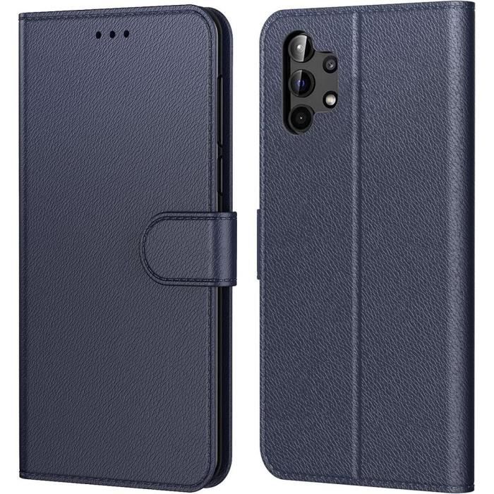 Coque - proshop - pour samsung a13 5g - anti-rayure - anti-choc - portefeuille souple - bleu marine