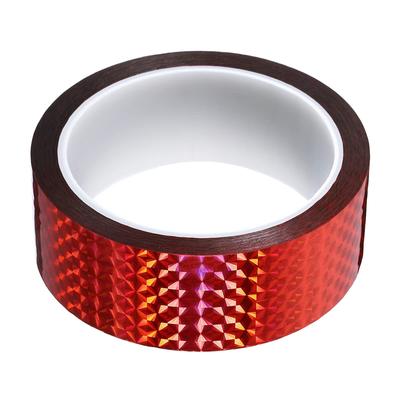 YOKIVE Prismatic Holographic Reflective Decorative Perfect for Craft DIY and Everyday Use X 55 Tape, Self-Adhesive Tape, Projects, Arts, Home, (Red,