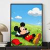 Disney diamond art painting kit Mickey Mouse relaxing on grass 5D handmade diy diamond painting, home wall decoration