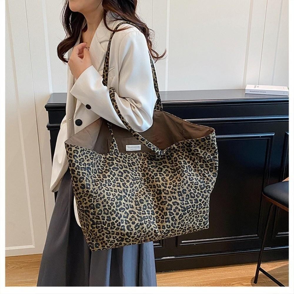 Lässige Leopardenmuster-Schultertasche Große Kapazität Textur Damen-Tragetasche Handtasche Achseltasche Umhängetasche