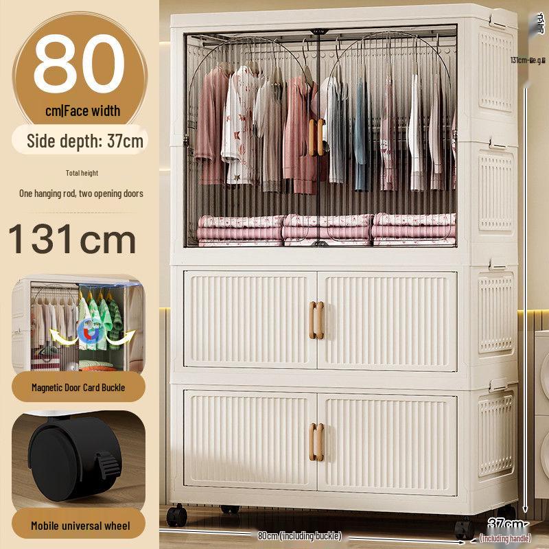 Foldable Wall-Mounted Baby Wardrobe & Multi-Layer Storage Cabinet