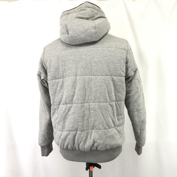 CONVERSE padded jacket men L gray removable hood coat jumper(USED)