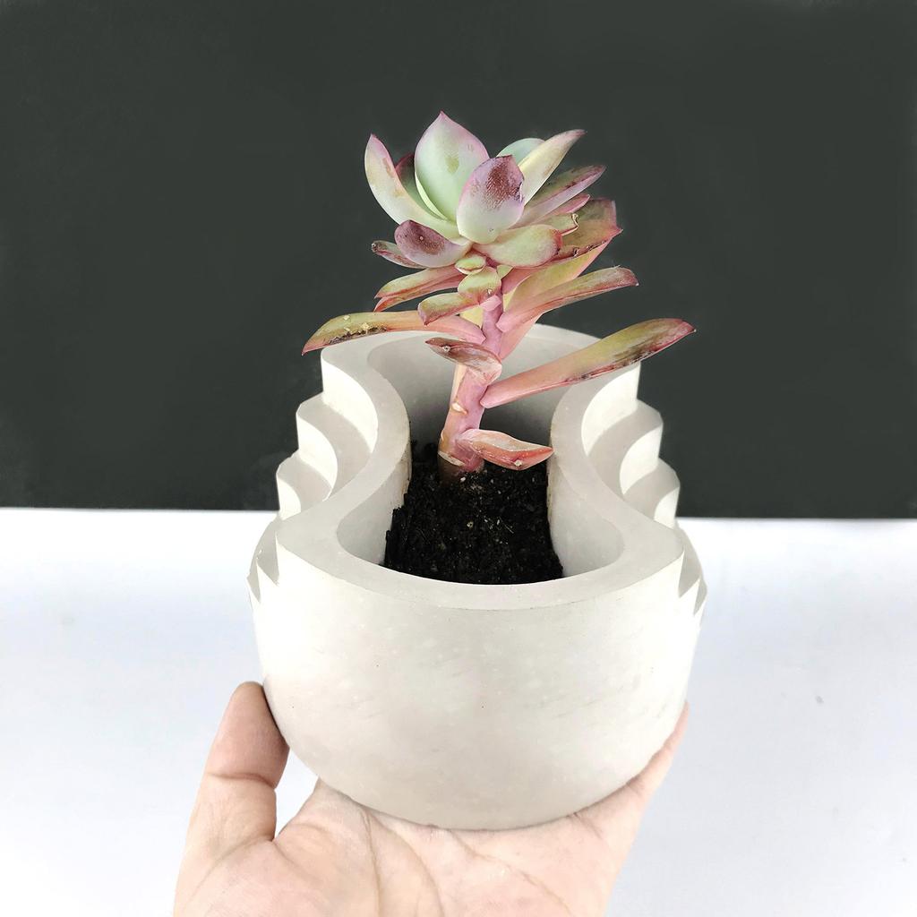 Concrete Cement Plant Pot Mold Flower Pot Silicone Mold Round Epoxy Resin Casting Molds for DIY Jewelry Storage Box