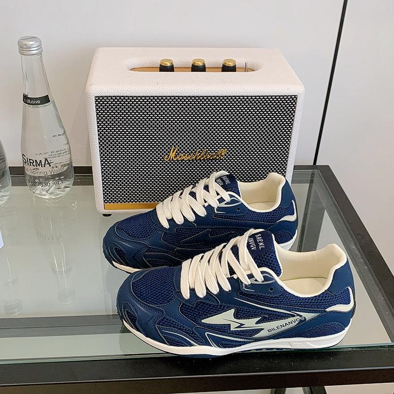 2025 summer retro mesh casual sports dad shoes women's versatile fashion silver laser casual sports shoes women