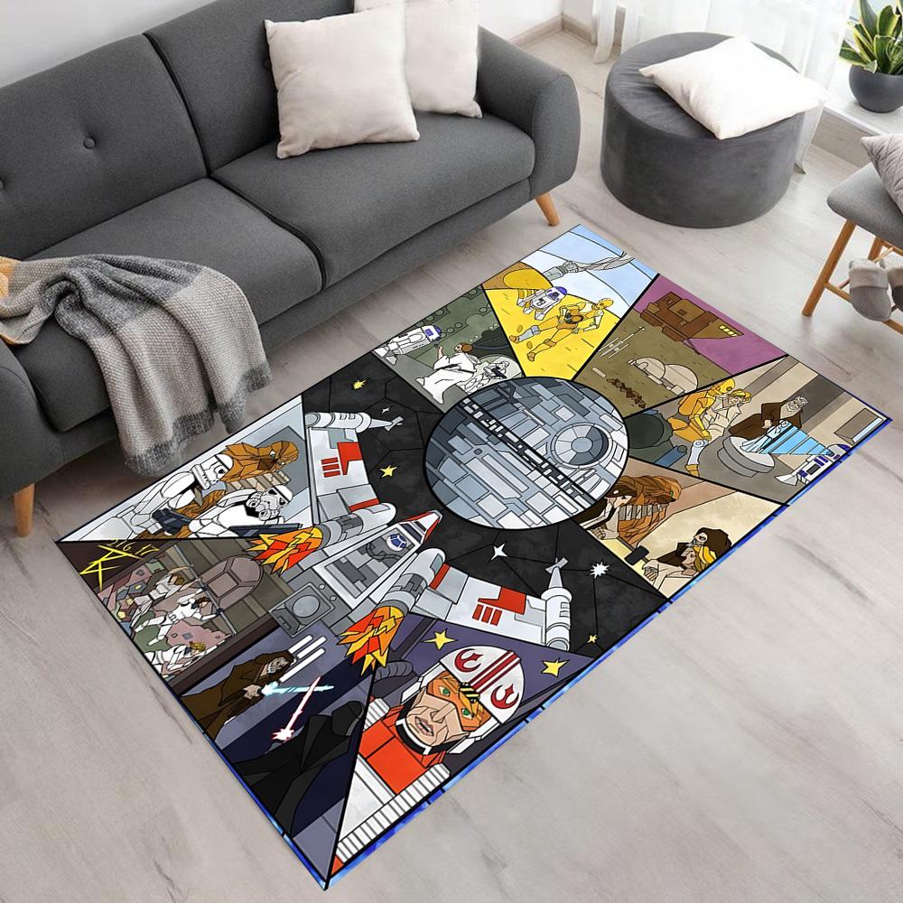Star Wars Area Rug Design for Foyer Game Room Outdoor Entryway Antislip Carpet Anime Office Decor Perfect Birthday Christmas Gift Idea