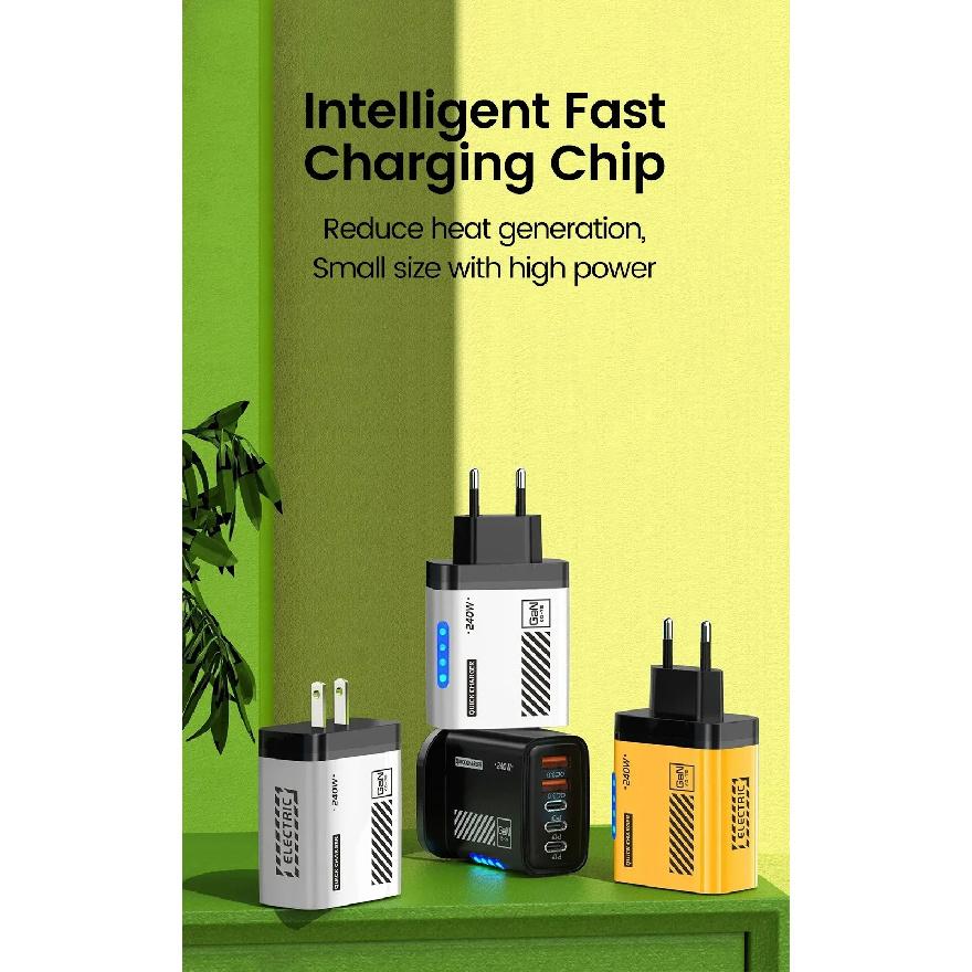 240W 5-in-1 GaN USB-C-Ladegerät Schnellladung EU/US-Stecker Wandladegerät Für iPhone Samsung Xiaomi Typ-C-Handy-Ladegerät Netzteil