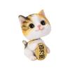 Ubia Calico Cat with Nodding Head Holding an Oval 4 X X Garden Coin, 3.5 5.5 Cm, Figurine, Ornament, Animal, Decor, Cat, H22214-18
