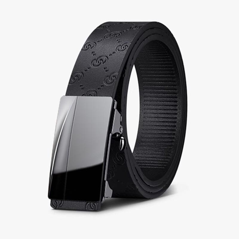Belt Men'S Leather Casual Simple Men'S Mirror Automatic Buckle Belt Cowhide Young People Versatile Middle-Aged And Young People Belt