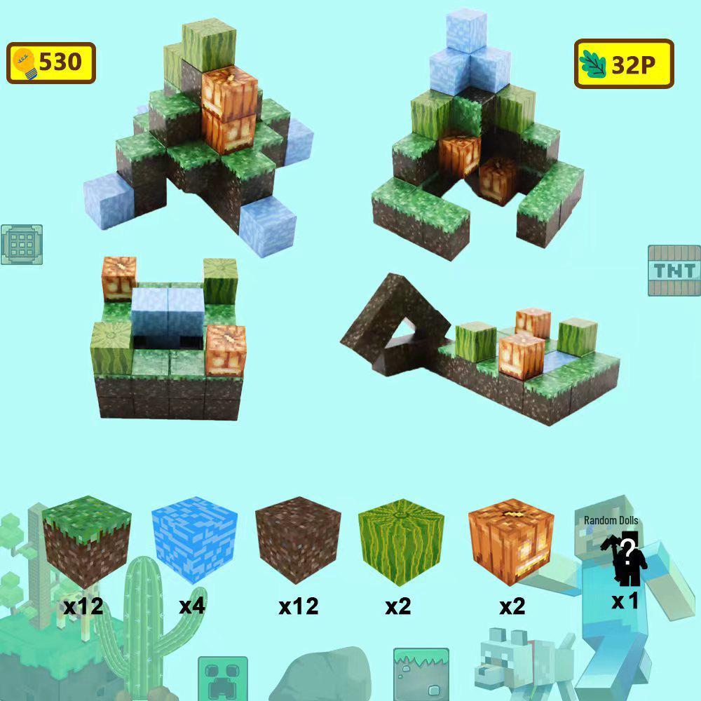 Magnetic World Cube: Strong Geometric Building Blocks for Educational Play 20MM Standard Version