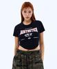 Mihag Aesthetic Arch Logo Crop T-Shirt (Black)