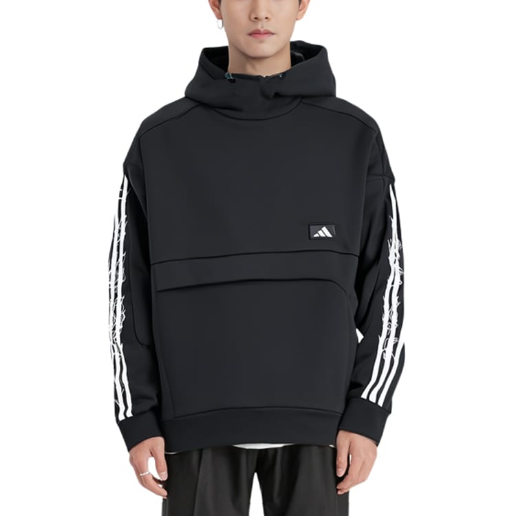 adidas Sweatshirts Men's Black Hooded Moderate Regular GM4433