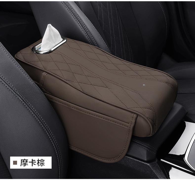 3 In 1 Car Armrest Box Cushion Universal Storage Bag Car Tissue Box Central Elbow Height Pad Multifunctional Tissue Boxes
