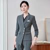 Women's Black Autumn Waist-Slimming Suit Jacket Workwear Set