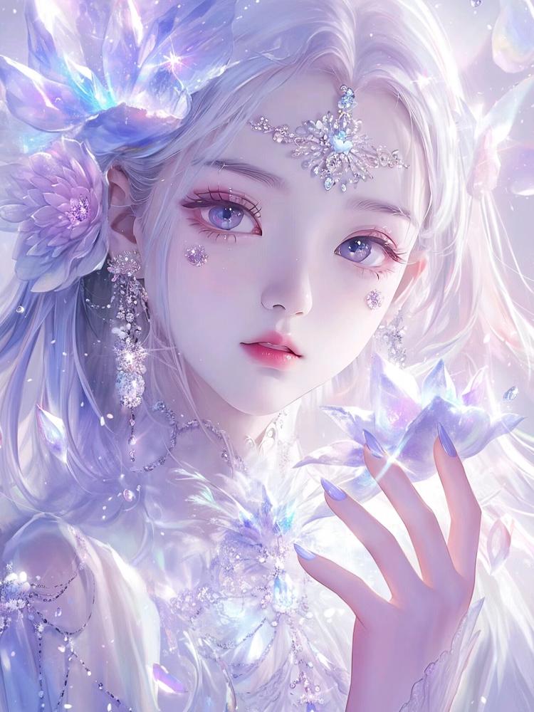 5D DIY Diamond Painting Woman Girl Portrait Full Square Round Girl Mosaic Flower Embroidery Cartoon Needlework Wall Decoration