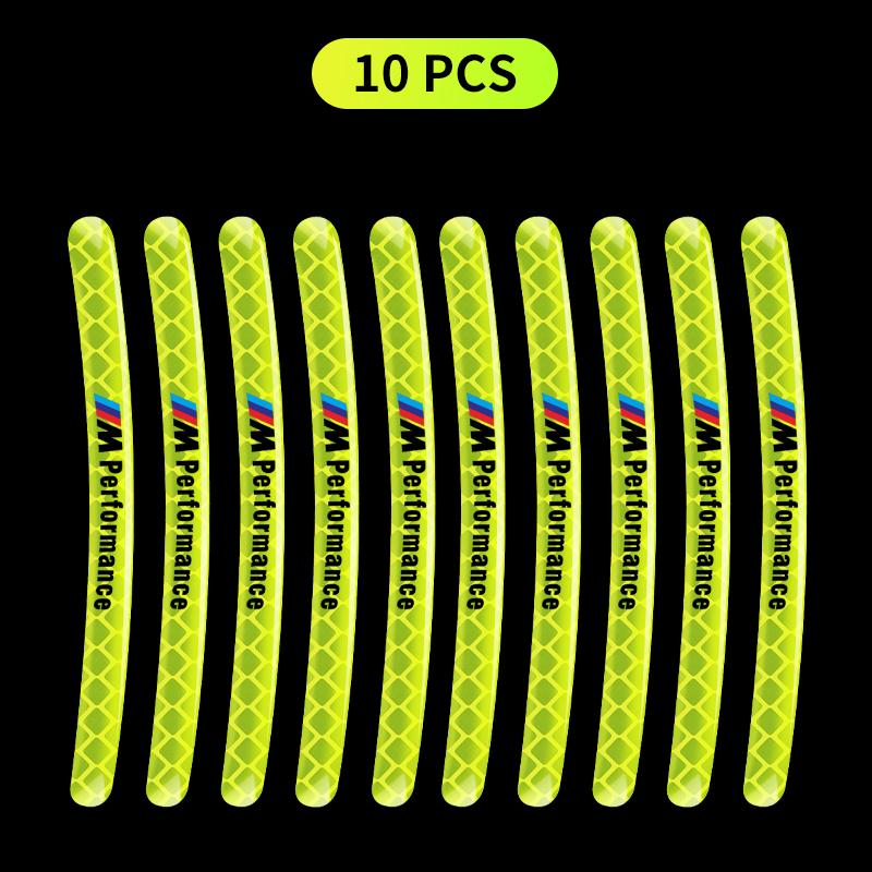 XSHTP1 Car Wheel Hub Sticker Reflective Night Driving Safety Luminous Sticker For BMW Performance F25 F26 F15 F16 E90 E91 E92 E60 E84