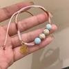 Woven rope bamboo bracelet women's new light luxury niche Shoushan stone beaded jewelry
