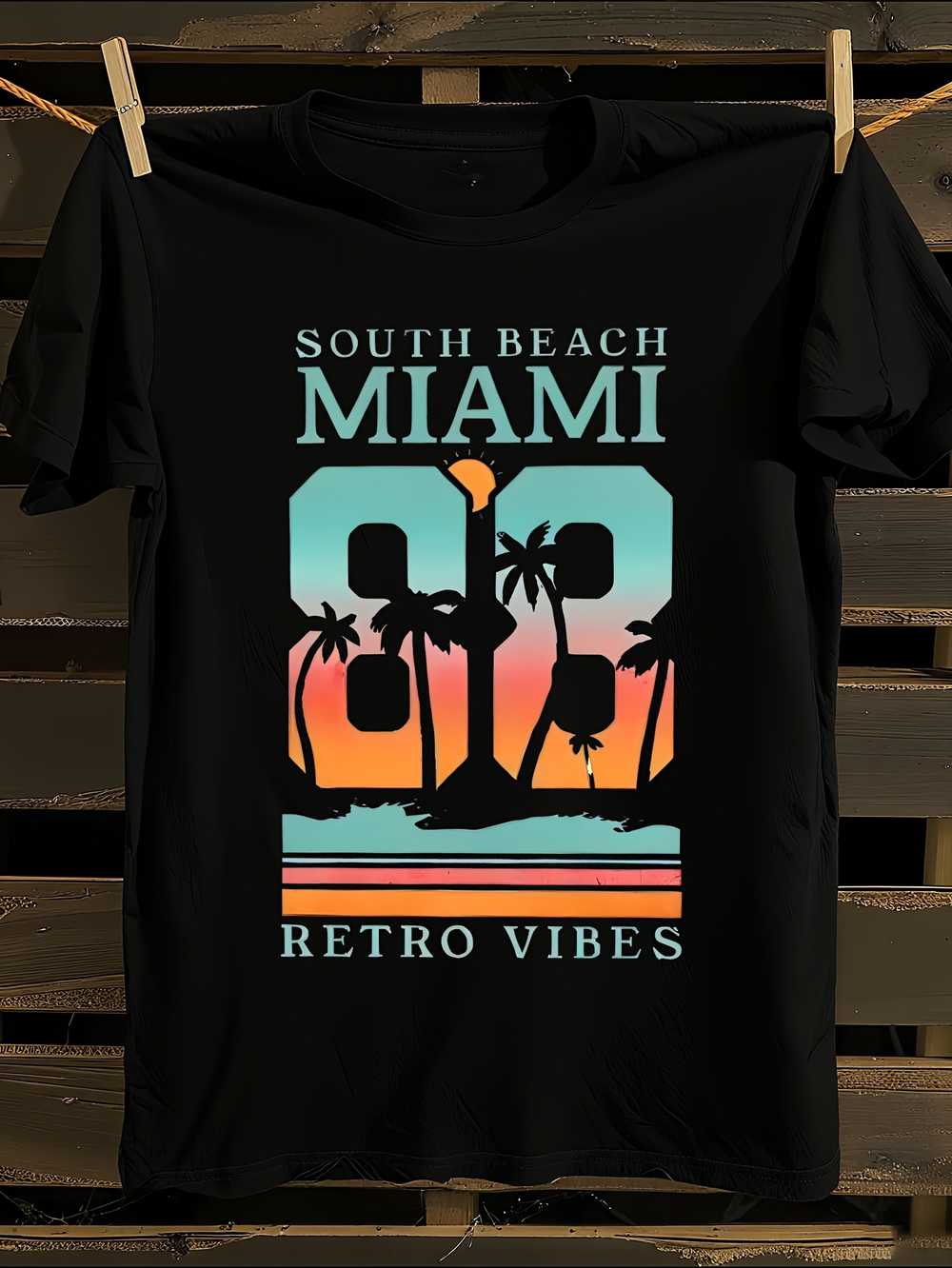 Miami Beach Retro 80s Vintage T-Shirt XL