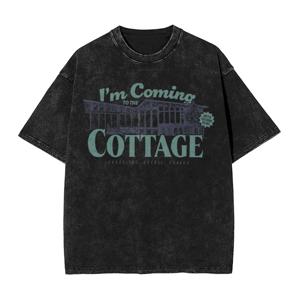 Washed T Shirt I m Coming To The Cottage Heated Rivalry Hip Hop Washed T-Shirt Street Streetwear Men s Short Sleeve Graphic Tees M