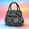 Floral Multi-Zipper Lunch Handbag: Oxford Cloth Mommy Bag with Mobile Pocket