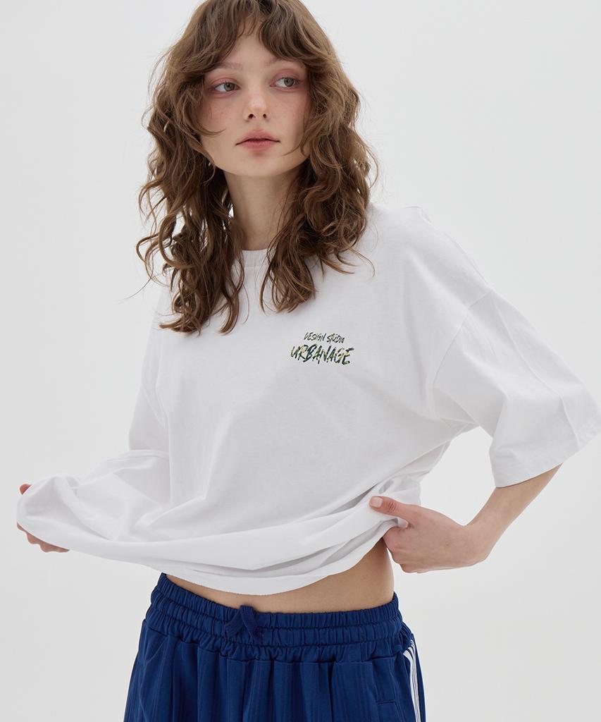 URBANAGE Design Studio Logo Oversized Short Sleeve_White Camo
