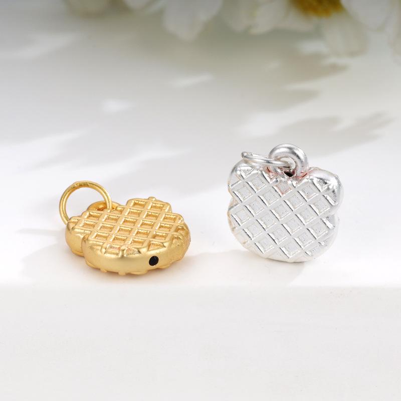 Sterling Silver Little Bear Charm Pendant for DIY Beading & Rope Weaving