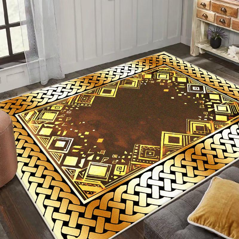 Black Gold Living Room Large Area Rug 200x300cm Luxury Decoration Home Coffee Table Area Carpet Bedroom Study Floor Mat Non-slip