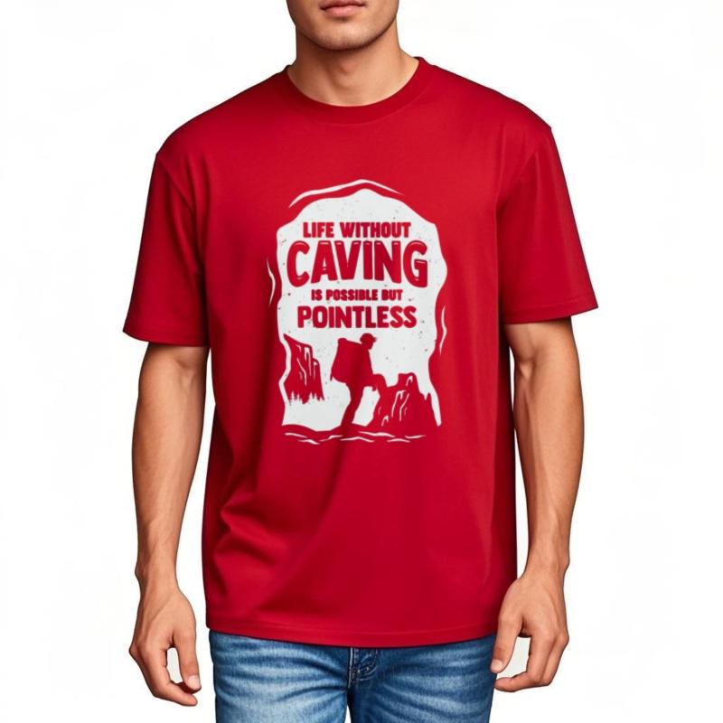 New Arrived For Him Crew Neck Tshirt Life Without Caving Is Possible But Pointless Classic Boys Teeshirt Soft Cotton Tee