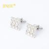 Silver Square Patterned Metal Cufflinks Hot Selling Shirt