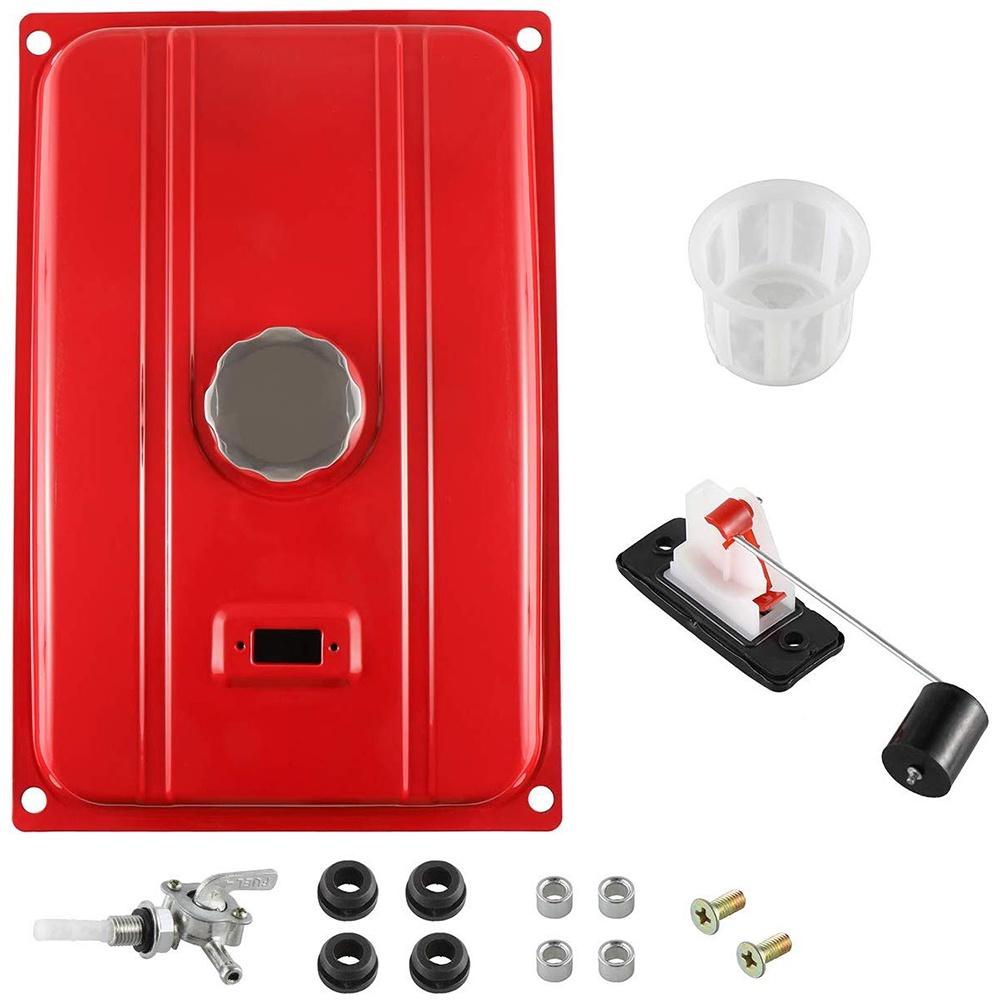 Red 5 Gallon Tank Generator 5 Gallon Gas Fuel Tanks Filter Cap Gauge Valve Petcock Universal For EC2500 Gasoline Engine Parts Galao