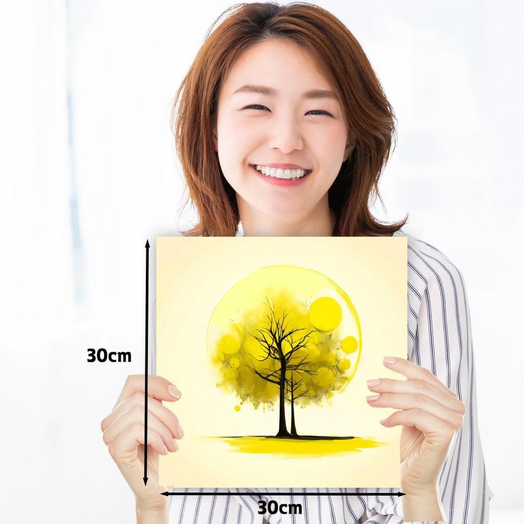 Golden City Tree Painting, Canvas Art, Good Fortune, Luck Enhancement, Feng Shui Art, Fantastic Tree, 30cm x 30cm Art Panel