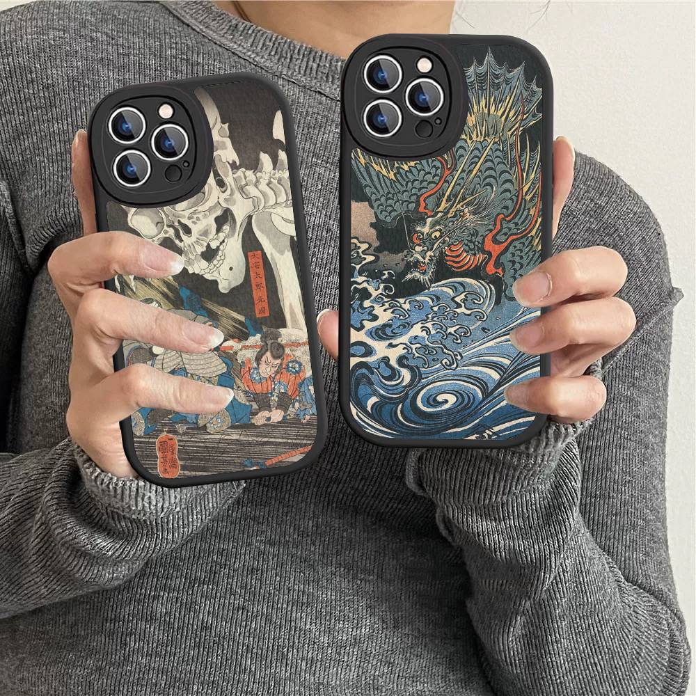 Utagawa Kuniyoshi Ukiyoe Art Leather Phone Case For Iphone 16 15 14 Plus 13 12 11 Pro Max Case