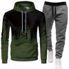 2026 Men's Sporty Slim Fit Graffiti Print Hooded Set
