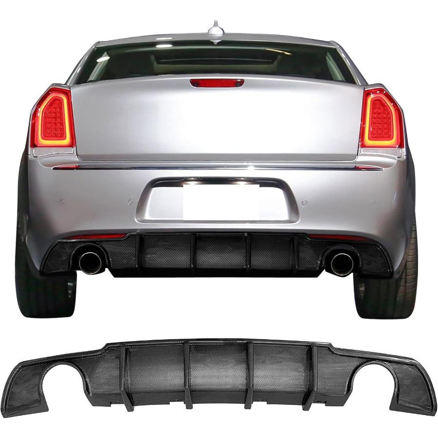 

Rear Diffuser Compatible with 20152025 Chrysler 300 Shark Fin Style Carbon Fiber Print PP Lower Valance Bumper Lip for Enhanced United States