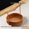 Handmade Bamboo Lacquered Basket - Chinese Retro Tea Set and Snack Organizer
