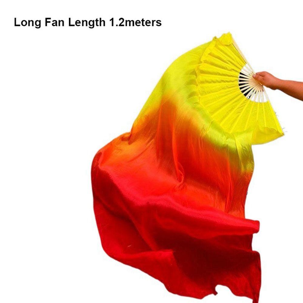 10cm Half Circle Silk Veil Chinese Short Bellydance Fan Hand Dye Adults Fan  Kid Women