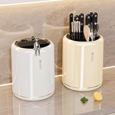 Raft rotativ pentru cuțite de bucătărie, fără model de iepure Suport pentru scurgere, blat de casă Cușcă pentru betisoare All-in-One Multifunctional
