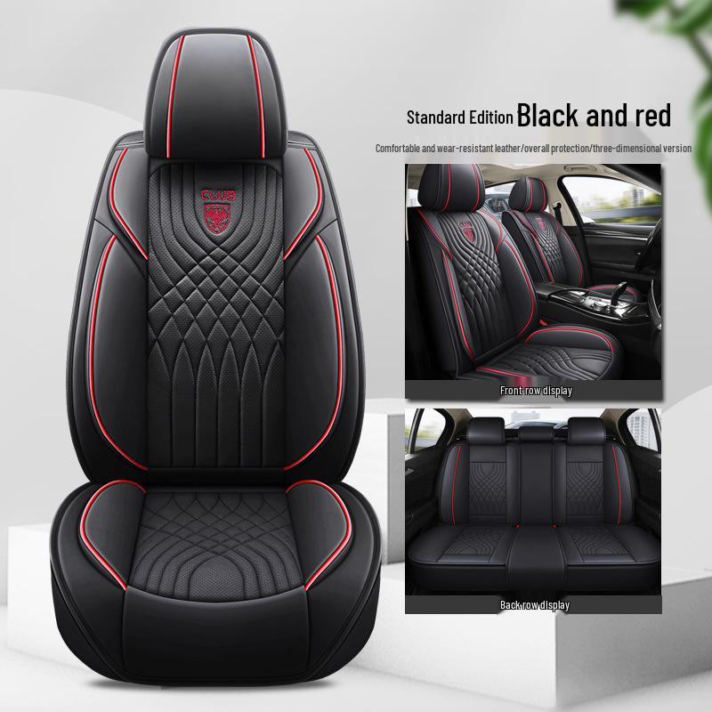 Universal Leather Car Seat Cover & Cushion for All Seasons - Winter Model