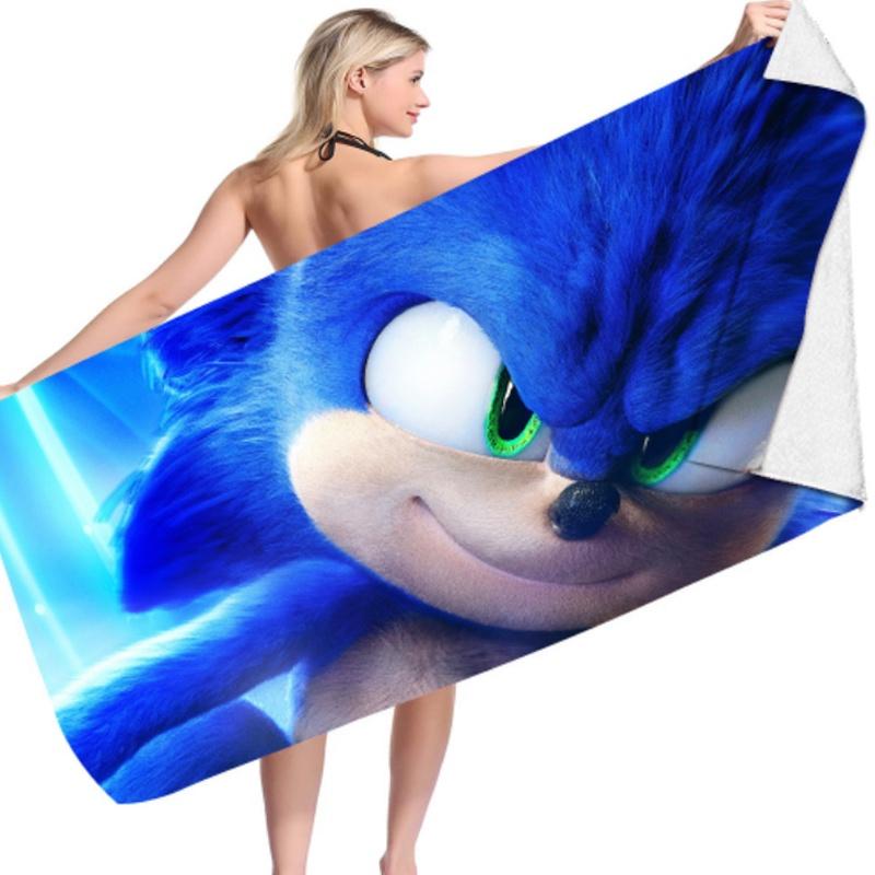 Sonic Beach Towel Microfiber Bath Towel For Kids And Adults Soft And Cozy With Eye-catching Design