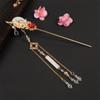 Ornaments Crystal Butterfly Bridal Chinese Tassel Plate Hair Fork Flower Hair Sticks Tassel Hairpin