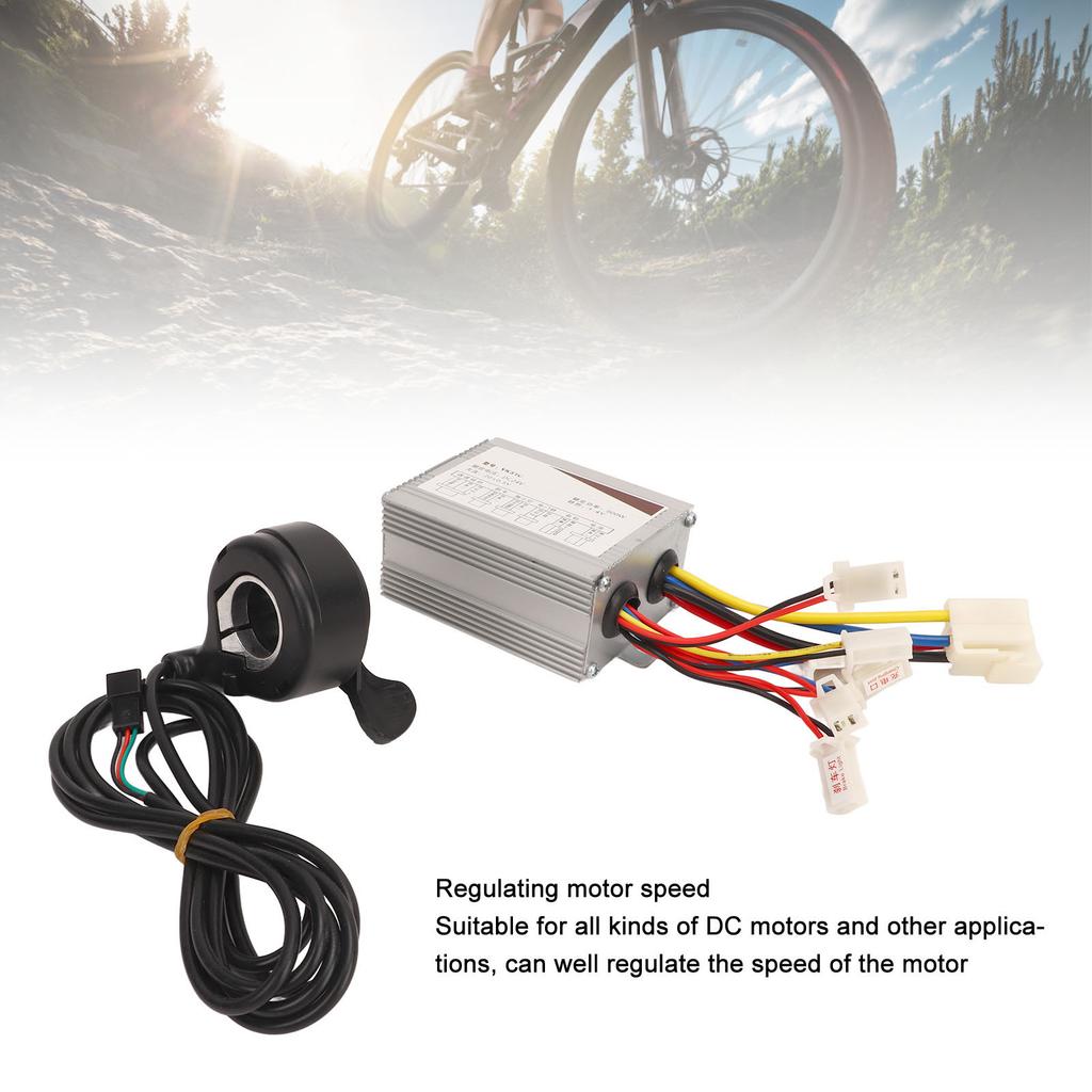 Electric Bike Controller Thumb Throttle Set 24V 500W Electric Bicycle Controller with Thumb Throttle Accessories for DC Motor
