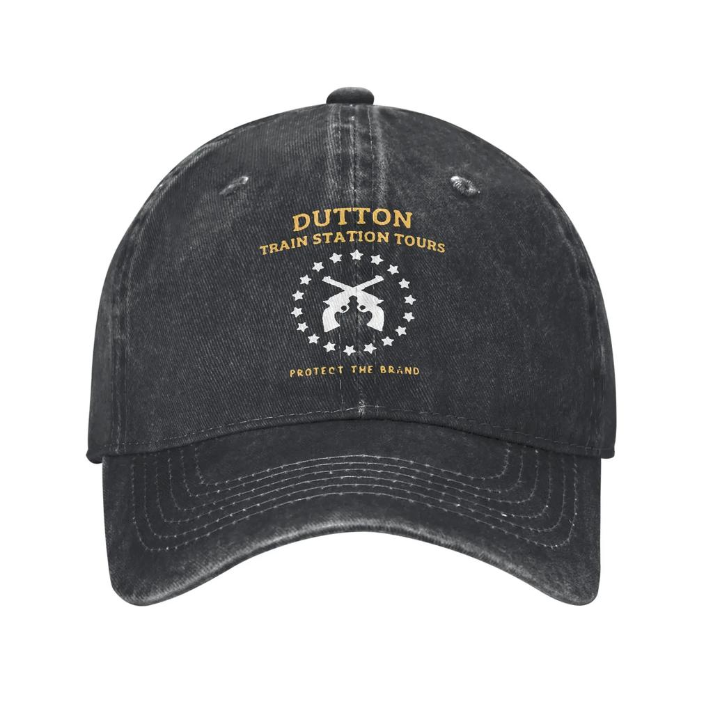 AYellowstone Sliten Dutton Basebollkepsar Sliten Denim Snapback Keps Ranch Guldlogotyp Utomhus Löpning Ostrukturerade Kepsar Ha