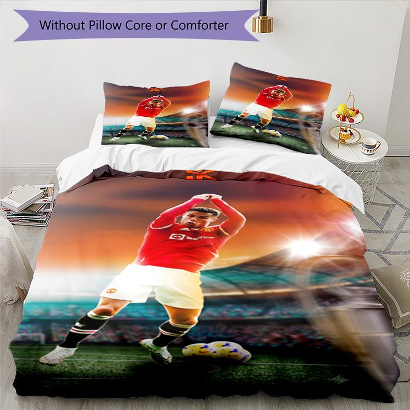 Ronaldo's Portugal's Cristiano Ronaldo Wins World Cup Bedding Set, Breathable Duvet Cover with Pillowcases, Soft Bed Linen for Bedroom Home Decoration