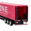 1:Containerbilmodell i skala 48, Levande och Utsökt, Vacker Dekorativ Leksaks prydnad, Lastbils- och Släpvagnsleksak för Åldrarna 3 och Uppåt (Rosa)